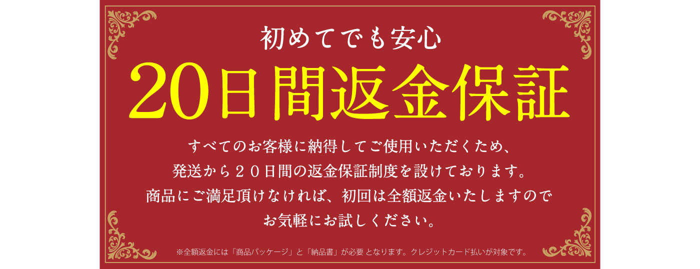 20日間返金保証