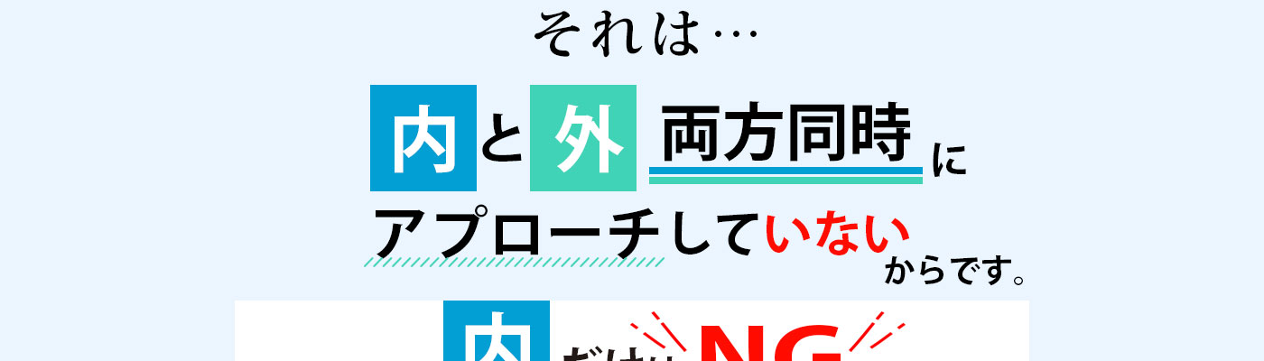 それは内と外両方同時にアプローチしていないからです